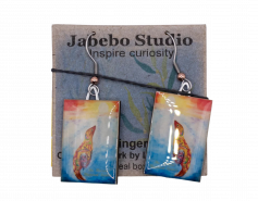 Recycled Cereal Box Sea Lion Earrings