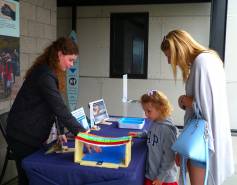 Youth Crew Climate Change Interpreter talks with guests
