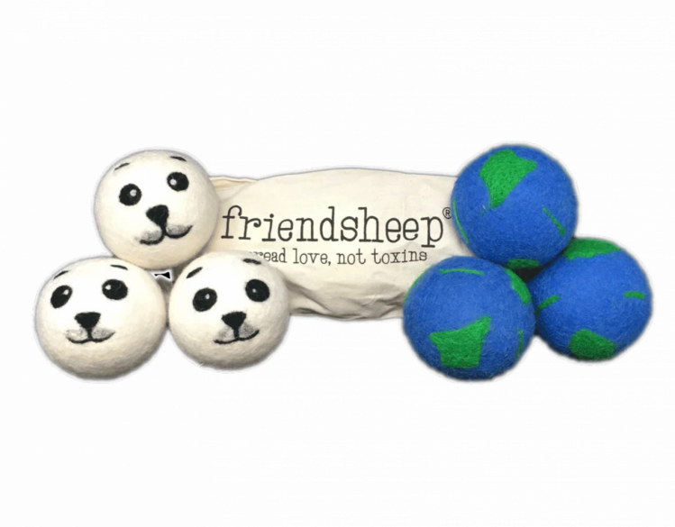 a set of polar bear or globe eco dryer balls