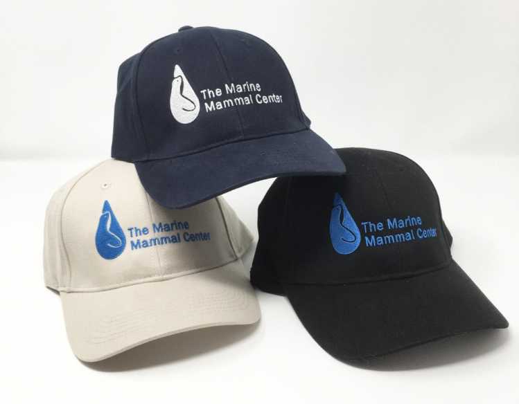 baseball cap with The Marine Mammal Center logo
