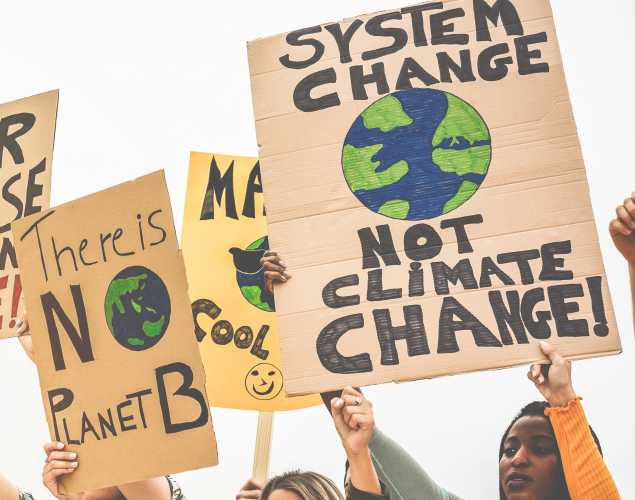 young climate change protestors
